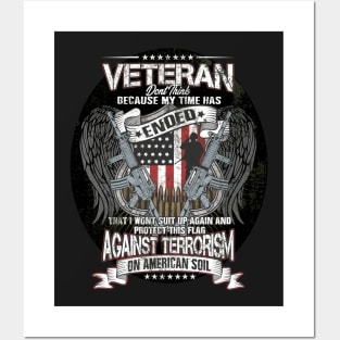 Veteran Protect This Flag Against Terrorism on American Soil Posters and Art